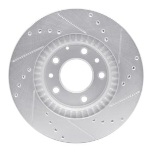 Mazda MX-5 Miata Brake Rotor (1) - Front Left - R1 Concepts - Drilled & Slotted - Silver - `06-`15